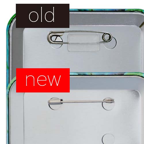 安全ピンの形状がグレードアップした比較図