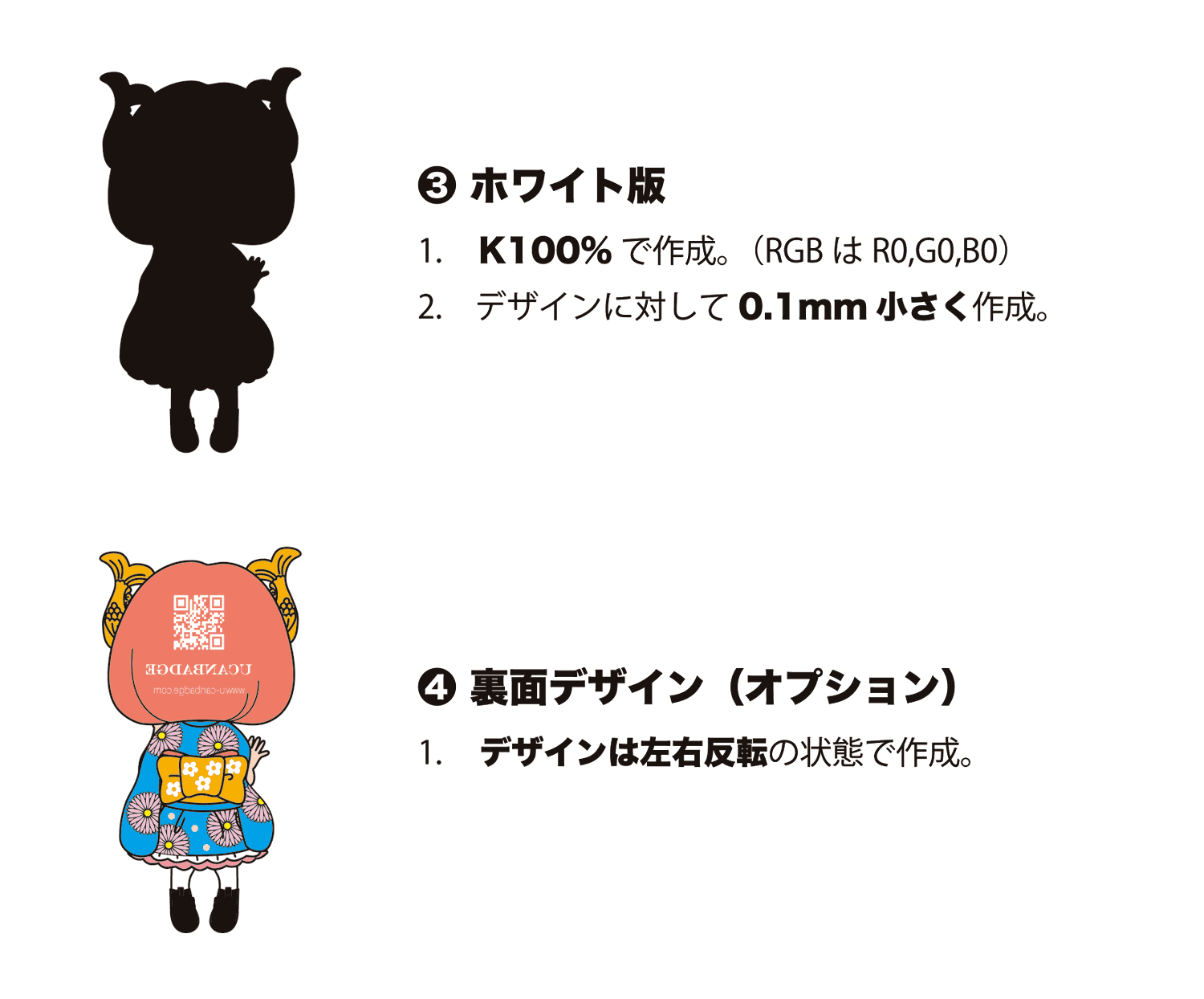 アクリルグッズのデザインデータ作成4裏面デザインは左右反転して作りましょう