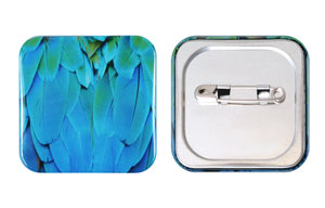 正方形（37 x 37）mm安全ピン缶バッジ