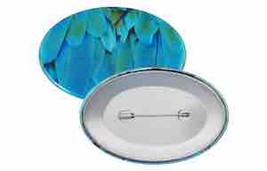  楕円形（70 x 45）安全ピン缶バッジ