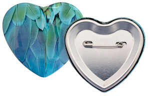  ハート型安全ピン缶バッジ