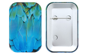 長方形たて（44 x 70）mm安全ピン缶バッジ