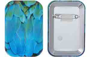 長方形たて（51 x 76）mm安全ピン缶バッジ