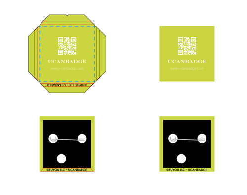 UCANBADEの四角缶バッジデザイン方法。オリジナル四角缶バッチのテンプレートの使い方のサムネイル画像