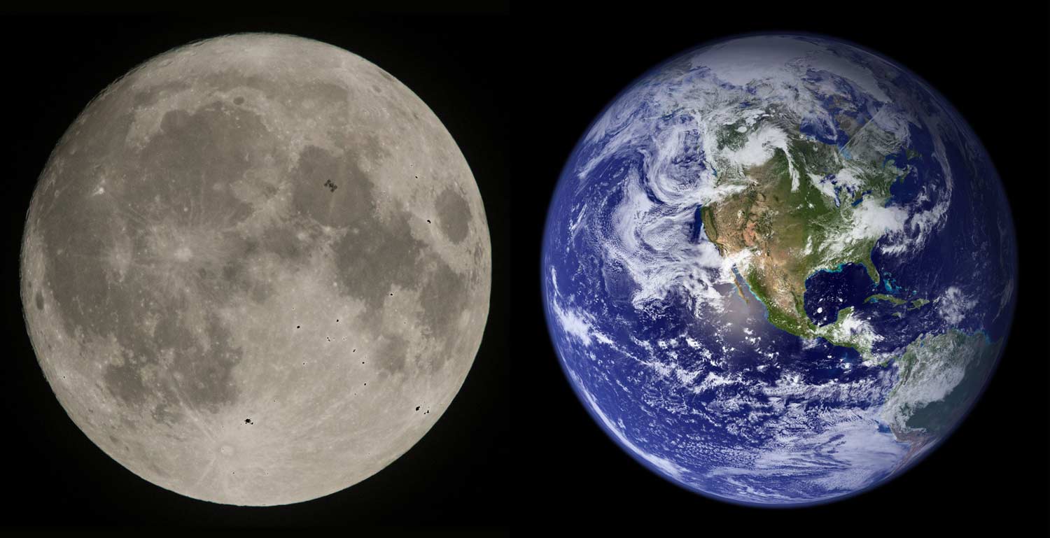 月と地球の写真