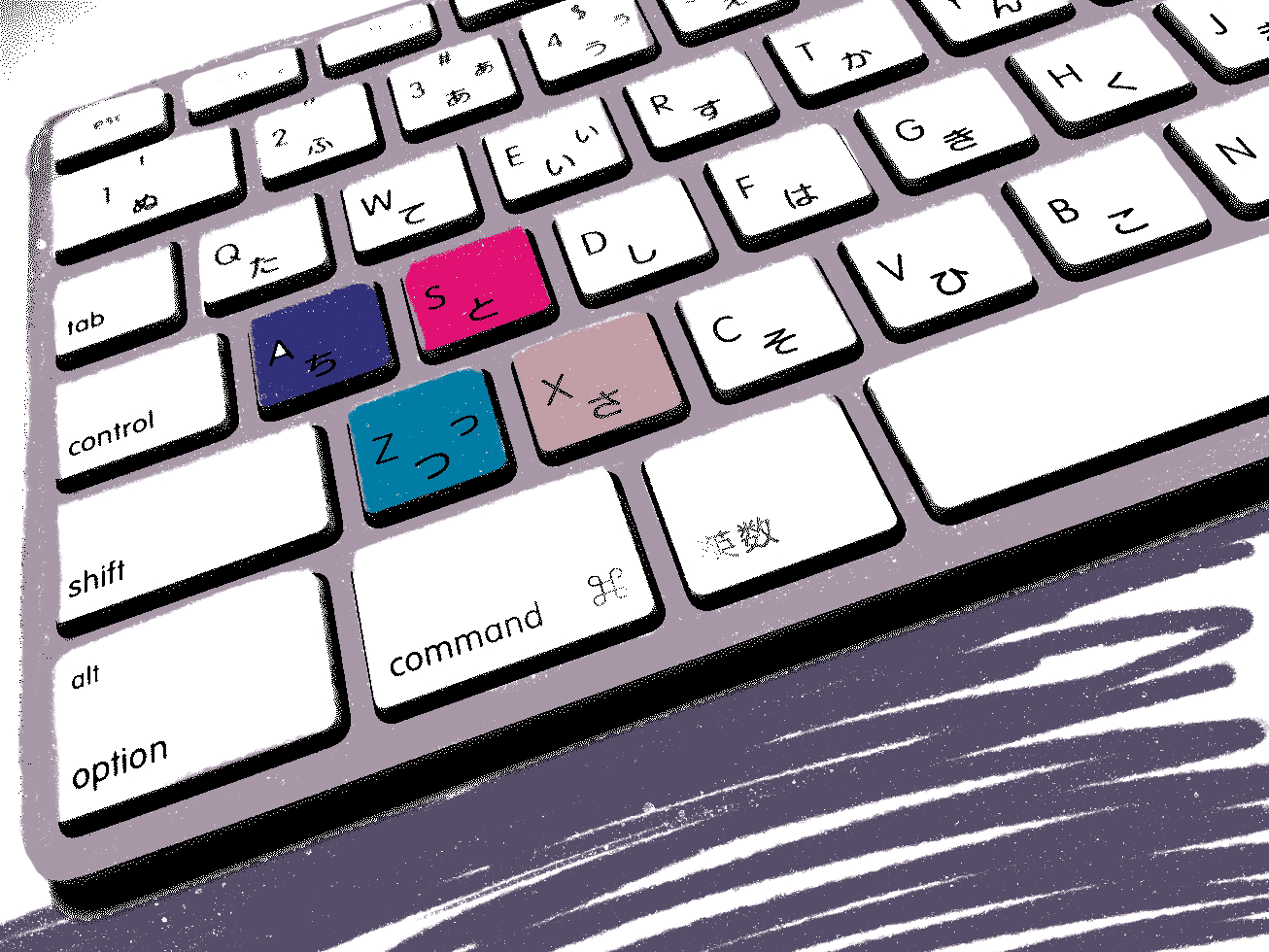 一般的なキーボードのイラスト